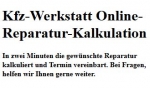 Kfz-Werkstatt Online-Reparatur-Kalkulation